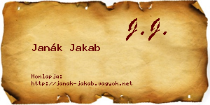 Janák Jakab névjegykártya